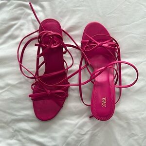 Zara Pink Strappy Heels